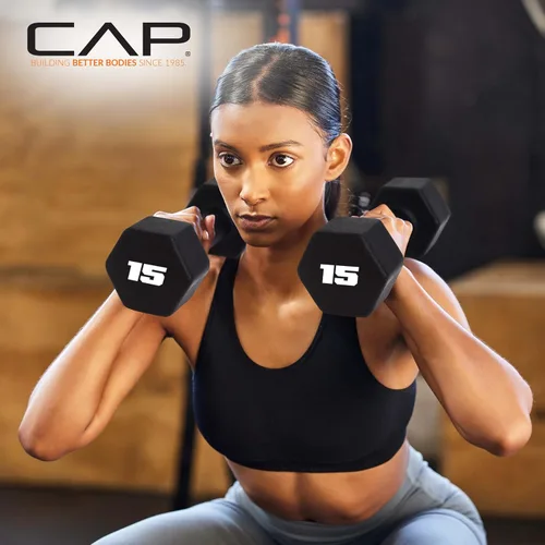 Vista 6 de CAP Pares y juegos de mancuernas de neopreno Barbell Negro