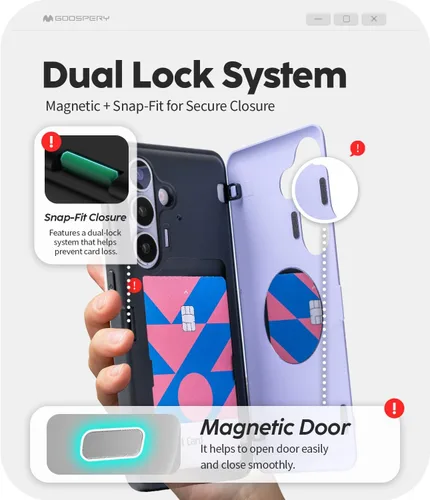 Vista 26 de GOOSPERY Parachoques magnético para puerta compatible con Galaxy S9 Plus, tarjetero tipo billetera con cierre automático por iman, funda protectora