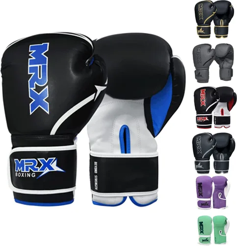 Vista 12 de MRX Guantes de boxeo para entrenamiento de combate, entrenamiento de combate, entrenamiento de combate, entrenamiento de sparring grappling Negro