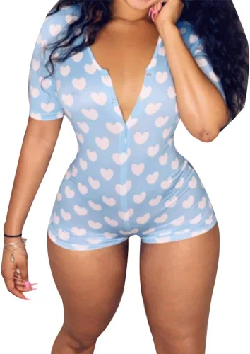 Vista 2 de RUEWEY mameluco para mujer, cuello en V, cortos, de una pieza, manga larga