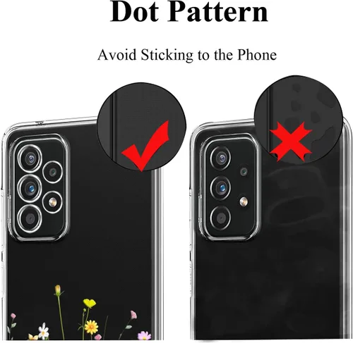 Vista 7 de Unov Funda diseñada para Galaxy A52 / A52s, funda transparente para teléfono con [patrón antideslizante en relieve], protección delgada a prueba