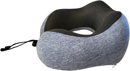 Vista 7 de Almohada cervical de viaje de espuma viscoelástica 100% pura para dormir Almohada de cuello de viaje portátil en forma de U Comodidad suave