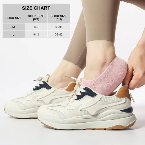 Vista 2 de Calcetines invisibles para mujer, acolchados, de corte bajo, atléticos, ocultos, para tenis, tobillos, calcetines invisibles para correr, 46 pares