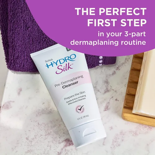 Vista 6 de Schick Hydro Silk Limpiador pre-dermaplaning para mujeres, 5 onzas Dermaplane Face Wash para mujeres, limpiador facial suave, 5 onzas
