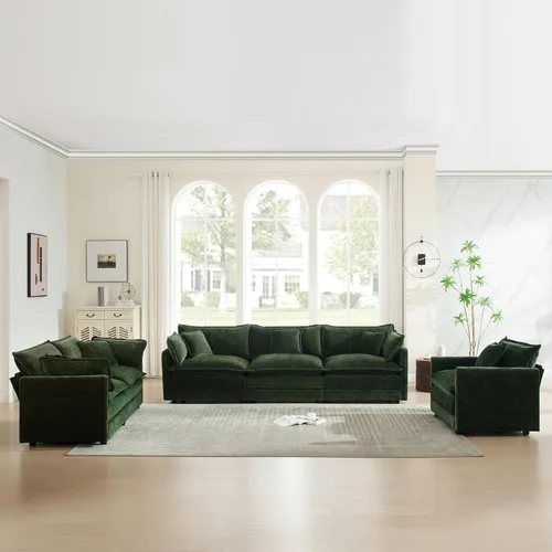 Vista 74 de 76.7" Cloud Couch for Living Room, Deep Seat Loveseat Sofa, Beige Breathable Chenille, 2-Seats Couch for Apartment Small Spaces, Pocket Spring