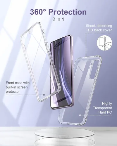 Vista 2 de SURITCH Funda transparente para Samsung Galaxy S21 FE de 6.4 pulgadas (solamente), [protector de pantalla integrado] carcasa rígida protectora