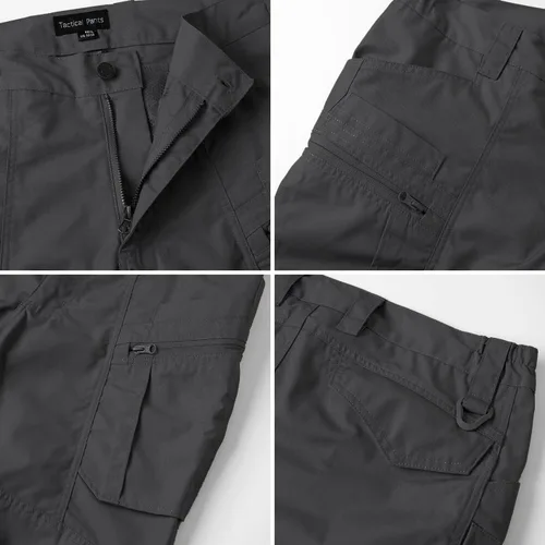 Vista 7 de CARWORNIC Pantalones tácticos ligeros para hombre, pantalones cargo militares, resistentes al agua, para senderismo, trabajo