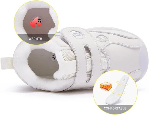 Vista 3 de BMCiTYBM Zapatos de bebé niño niña bebé zapatillas de invierno cálido antideslizante primeros caminantes 6-24 meses
