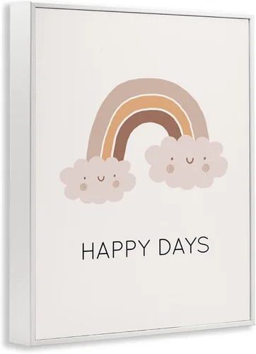 Vista 2 de Stupell Industries Arte Giclée enmarcado con arco iris Happy Days por LSR Design Studio Enmarcado en blanco