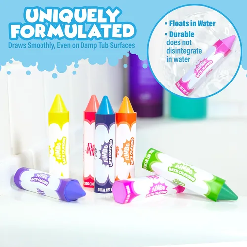 Vista 5 de Tub Works Smooth - Crayones de baño gigantes Crayones de baño no tóxicos y lavables para niños pequeños y niños Fórmula única que se dibuja