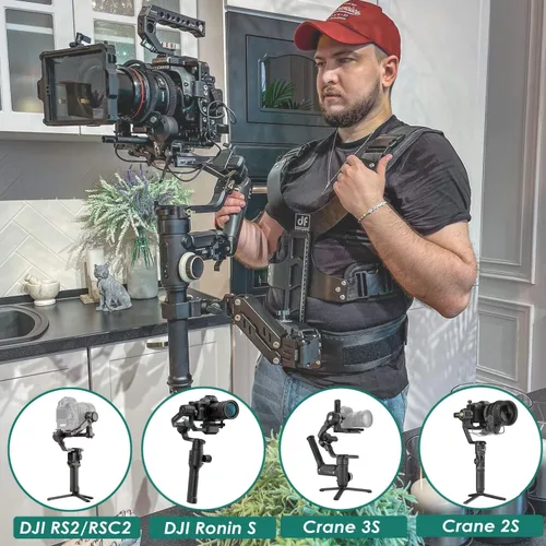 Vista 4 de DF DIGITALFOTO Thanos SE Sistema de chaleco de soporte de cardán, video SteadyCam Axis compatible con DJI RS5/RS4/RS 4 Pro/Mini/RS 3/PRO/RS2, ZHIYUN