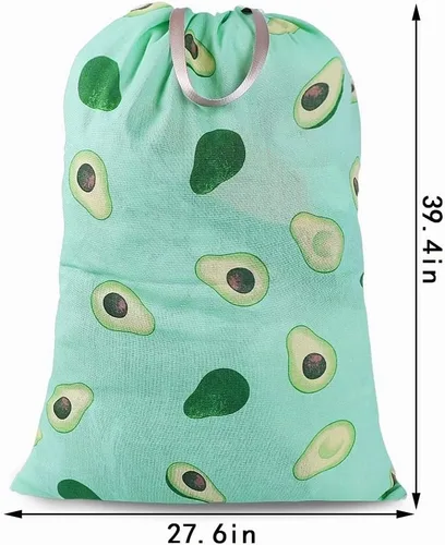 Vista 2 de Sanlykate Bolsa de lavandería extragrande con cierre de cordón y asa, 28 x 40 pulgadas, bolsa de ropa sucia de viaje resistente para lavandería