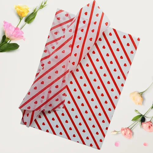 Vista 4 de 20 hojas de papel de regalo de corazón, papel de copia a prueba de humedad para proyectos de ropa y manualidades