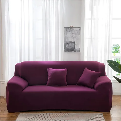 Vista 17 de Daesar Fundas elásticas para sofá, fundas impermeables de color liso, color beige y blanco (poliéster de 1 plaza)