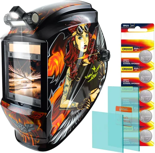 Vista 14 de TRQWH Welding Helmet Auto Darkening Large Viewing True Color Solar Powered Welding Mask with 4 Arc Sensor Adjustable Wide Shade Range 4~5-8/9-13