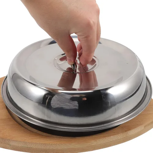 Vista 9 de BESTonZON Cómoda tapa de sartén antiadherente Teppanyaki Uniforme Distribución de calor Bandeja práctica para servir en el hogar