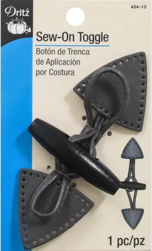 Vista 6 de Dritz 454-1 Palanca para coser, botón de madera oscura, negro