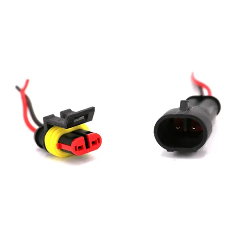 Vista 7 de Arnés de cables de conector eléctrico impermeable de 2 pines de 16 AWG para automóvil, camión, barco y otras conexiones de cables, paquete de 10 10