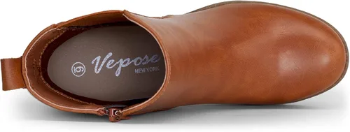 Vista 8 de Vepose Botines de moda para mujer, tacón bajo grueso, plataforma Chelsea para mujer