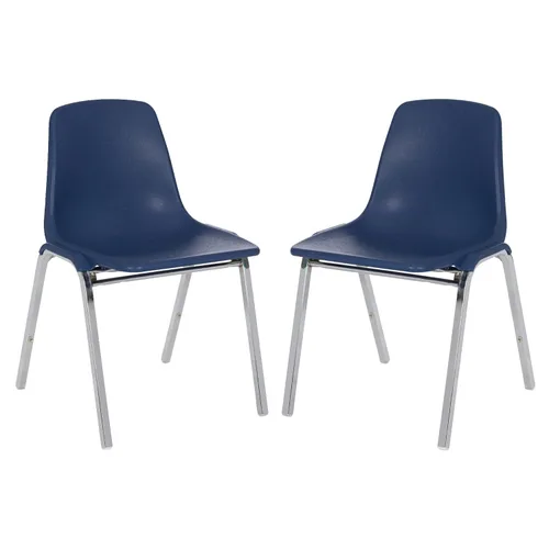 Vista 6 de OEF Furnishings OEF8110/2 Silla apilable de polipropileno de grado comercial (negro, paquete de 2)