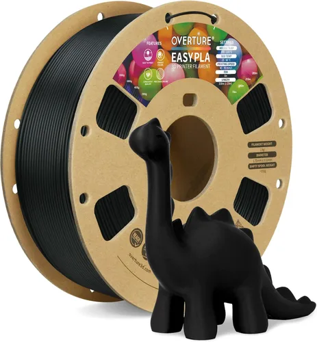 Vista 115 de OVERTURE - Filamento de ácido poliláctico (Easy PLA) para impresora 3D de 1.75 mm, bobina de cartón de 2.2 libras, precisión dimensional +/- 0.02
