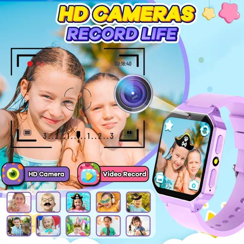 Vista 4 de Reloj inteligente para niños de 6 a 12 años, juguetes con 26 juegos, reproductor de música, pantalla táctil HD de 1.69 pulgadas, cámara de video
