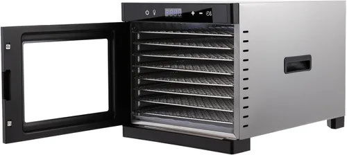 Vista 5 de Deshidratadores de alimentos para encimera, máquina secadora de acero inoxidable con temporizador digital ajustable de 24 horas, control