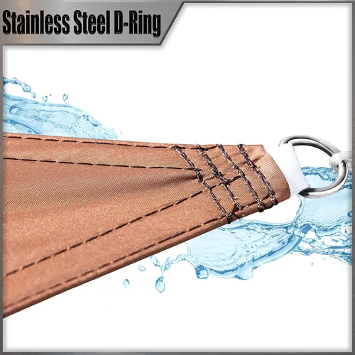 Vista 4 de Amgo Toldo parasol cuadrado rectangular marrón de 4 x 4 pies para hacer toldo UPF50+, 98% de bloqueo UV, resistente al agua, patio trasero o jardín