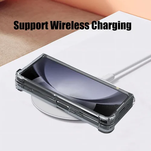Vista 4 de Funda para Galaxy Z Fold 5, protección contra caídas de mandala de león colorido, a prueba de golpes, de cuerpo completo, resistente a los arañazos