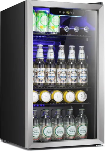 Vista 9 de Antarctic Star Refrigerador de Bebidas Enfriador de 18L, 24 Latas, Mini Refrigerador con Compresor Silencioso, Luz LED, Refrigerador Pequeño