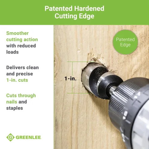 Vista 6 de Greenlee 66PT-1 - Broca para uñas con punta de tornillo de autoalimentación, 1 broca de acero de 18 pulgadas con vástago hexagonal de 7/16 pulgadas