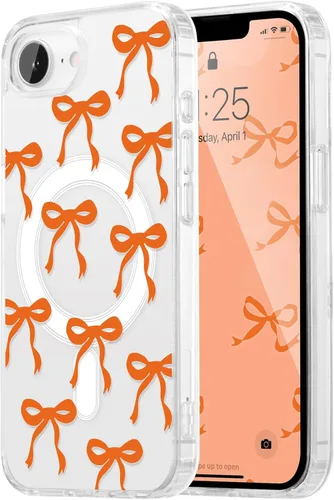 Vista 114 de UEEBAI - Funda magnética para iPhone 11, diseño de lazo, compatible con MagSafe, funda transparente delgada inalámbrica, antiamarilleo, a prueba