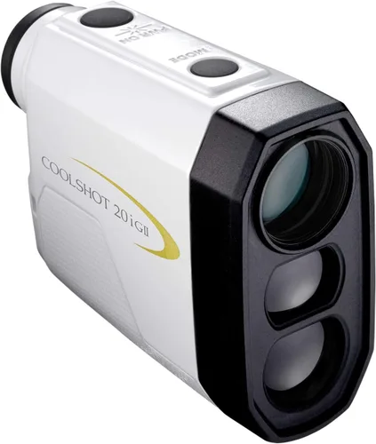 Vista 4 de Nikon Coolshot 20i GII - Telémetro de pendiente láser de golf, versión estándar blanco con borde amarillo, talla M