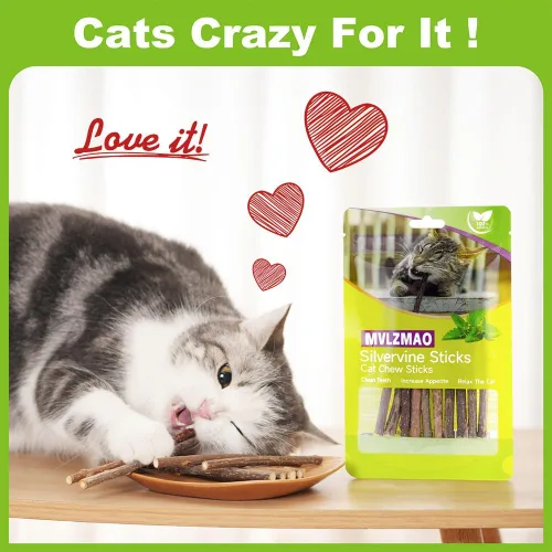Vista 4 de Silvervine - Palitos para gatos con hierba gatera natural para gatos y gatos masticables, palitos para masticar dientes, juguetes para masticar