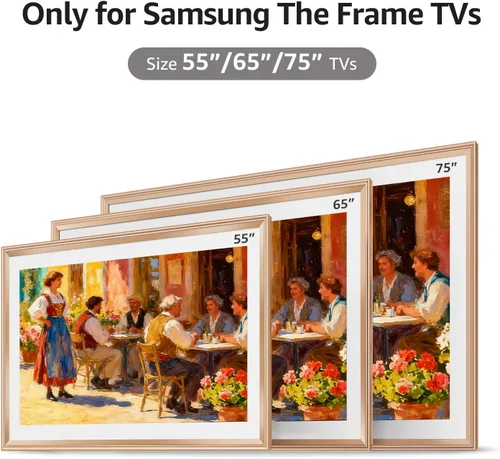 Vista 4 de Aleación de chip de color de muestra de oro cobrizo, marco de TV bisel de aleación Deco solo para televisores Samsung The Frame, compatible