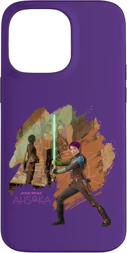Vista 20 de iPhone 11 Star Wars Ahsoka Part Two Sabine Wren Mural y estuche de sable de luz