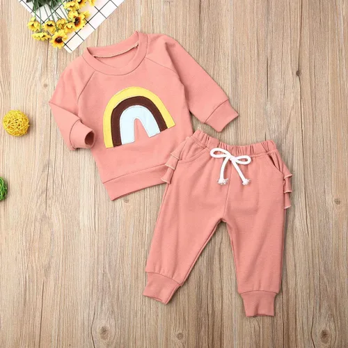 Vista 6 de Thorn Tree Ropa de bebé recién nacido traje de algodón lindo bebé niño ropa de juego otoño invierno arco iris trajes Arcoiris Rainbow