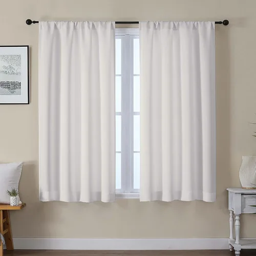 Vista 24 de Gwine Cortinas opacas para dormitorio, 54 pulgadas de largo, paneles de cortina de ventana con aislamiento térmico y reducción de ruido, cortinas