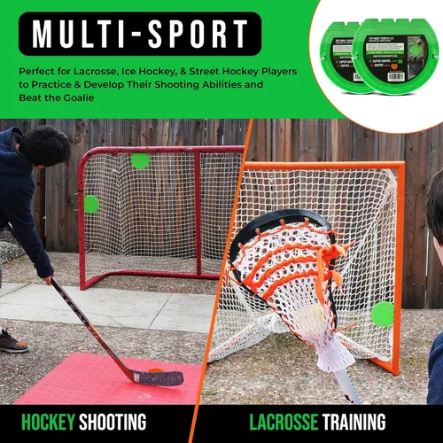 Vista 4 de Top Shelf Targets Paquete Combinado con Objetivos de Hockey Magnéticos Duraderos/Objetivos de Portería de Lacrosse, 4 Correas de Sujeción y 4 Discos