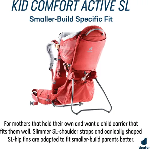 Vista 2 de Deuter Kid Comfort Active (ajuste estándar) y Active SL (ajuste de mujer) portabebés y mochila