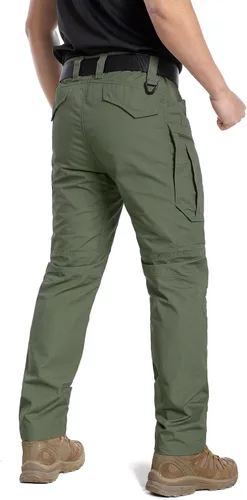 Vista 3 de CARWORNIC Pantalones tácticos ligeros para hombre, pantalones cargo militares, resistentes al agua, para senderismo, trabajo