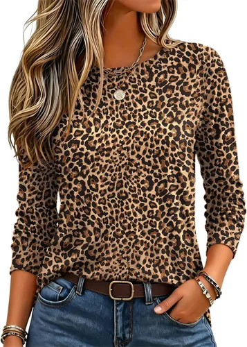 Vista 37 de Zeagoo Paquete de 3 camisetas de manga larga para mujer, estilo casual, suave, cuello redondo, básicas, ropa de otoño Z Rayas Azul 273