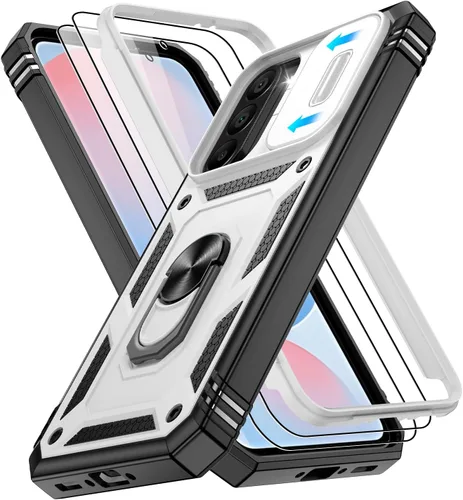 Vista 34 de Gritup Funda para Google Pixel 6 con cubierta deslizante para cámara y protector de pantalla (2 unidades), soporte de anillo giratorio 360°, funda