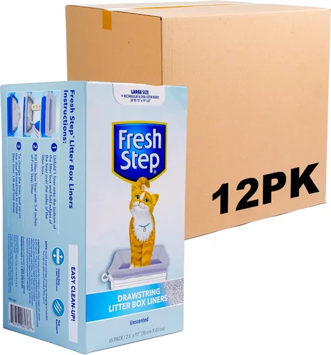 Vista 25 de Fresh Step Bolsas de arena para gatos con cordón, bolsas de arena perfumadas resistentes para sartenes ovaladas y rectangulares grandes, control