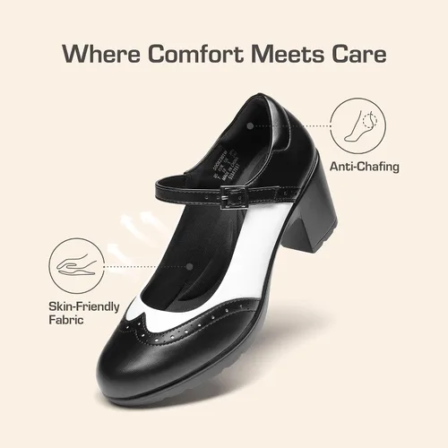 Vista 4 de DREAM PAIRS Zapatos de vestir Oxfords Mary Jane para mujer