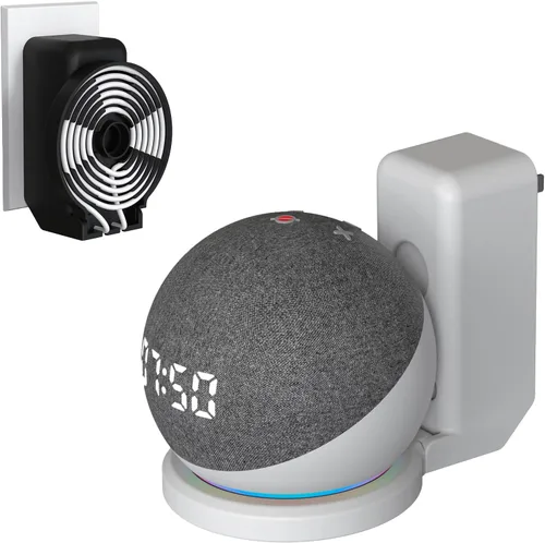 Vista 7 de BEWZI - Soporte de pared para Amazon Echo Dot 5ª generación (versión 2022) con almacenamiento de cables, fácil de instalar y ahorra espacio