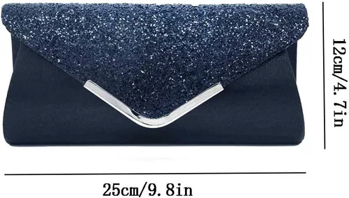 Vista 2 de KALAIEN Bolsos de mano tipo sobre para mujer, con purpurina, para bodas y fiestas