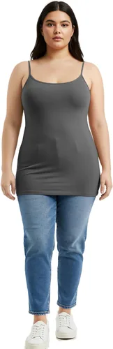 Vista 172 de Emmalise Camisola larga casual básica para mujer, con tirantes ajustables, top en capas