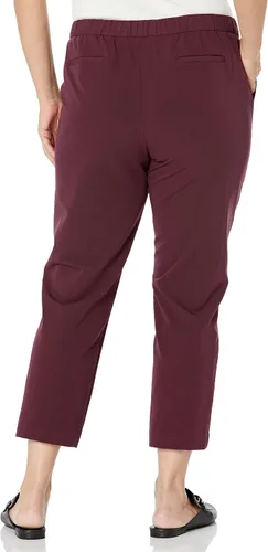 Vista 2 de Calvin Klein Pantalón Lux elástico de pierna recta con cinturón de 2 botones para mujer