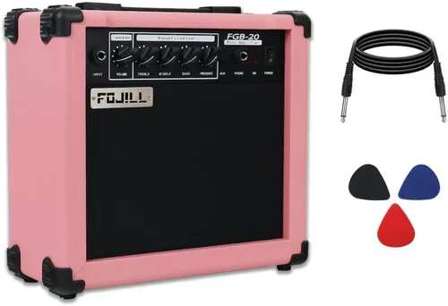 Vista 8 de Amplificador de guitarra de bajo eléctrico de 20W vatios, amplificador de práctica para actuaciones en escenario, pequeño y portátil para viajes